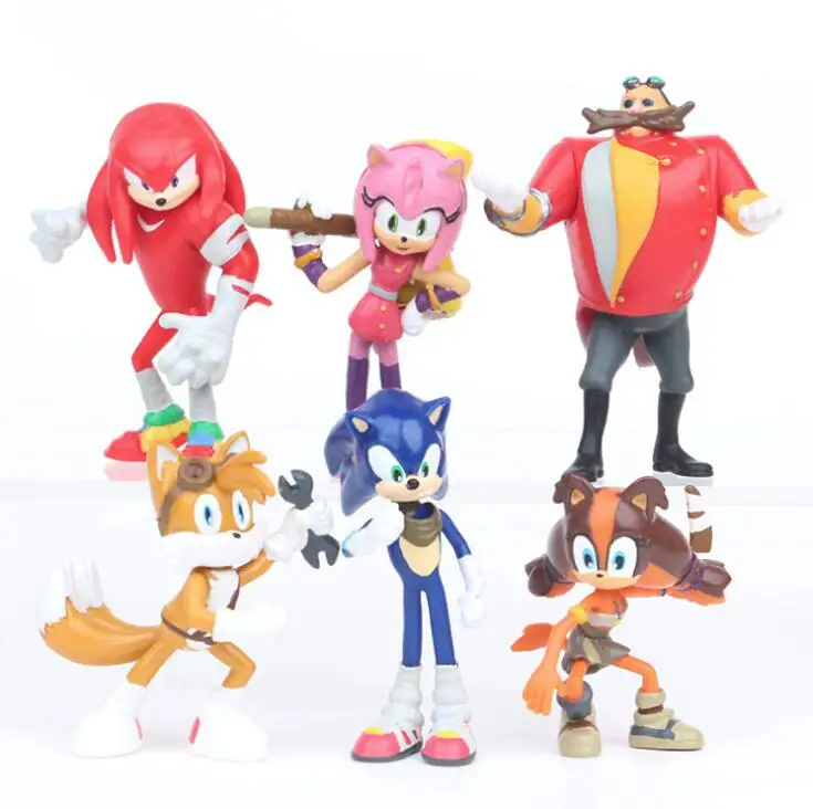 6 шт./компл. Соник Ежик милые фигурки коллекция кукол из ПВХ модель игрушки