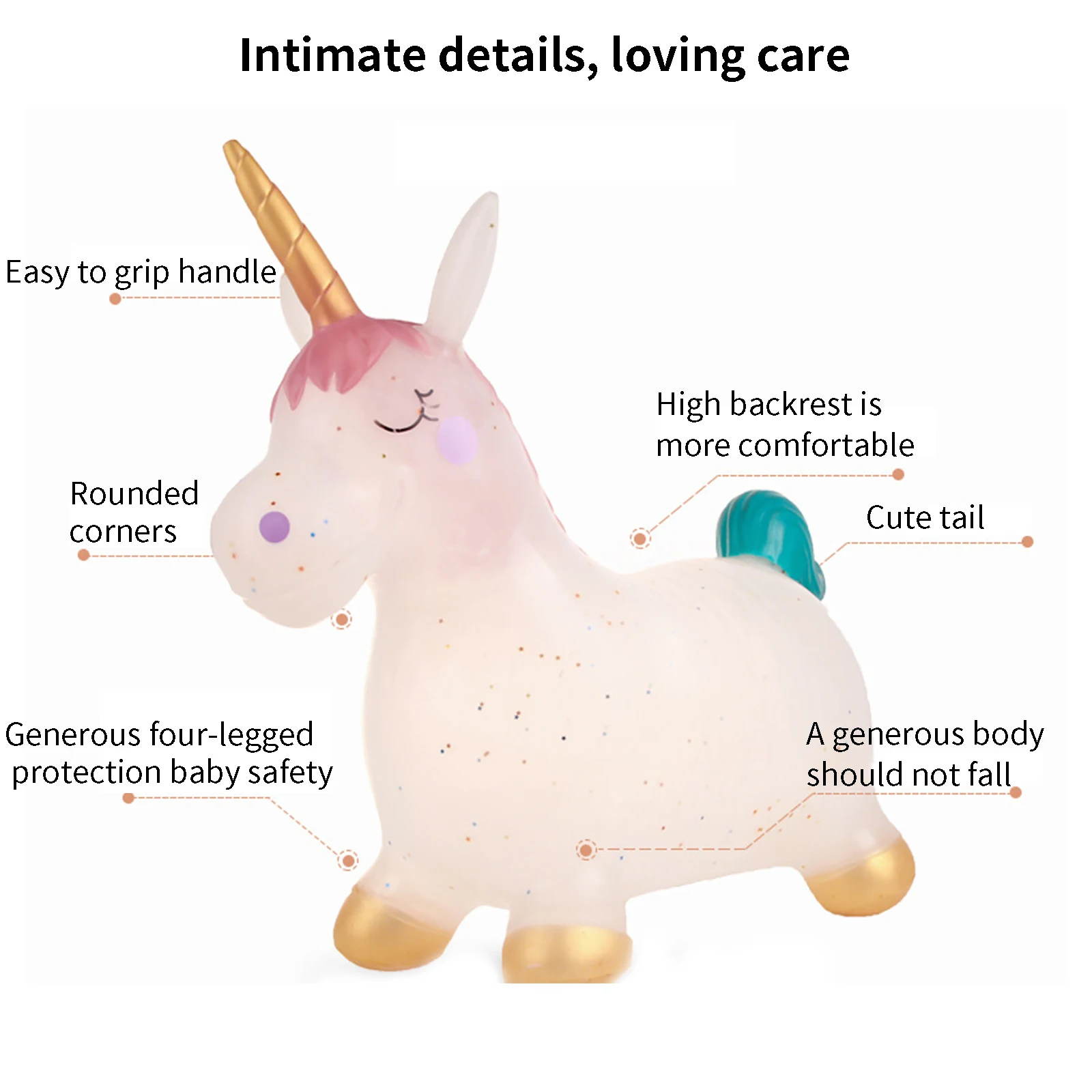 Мультяшная Детская Надувная милая игрушка единорог из ПВХ надувной с одной