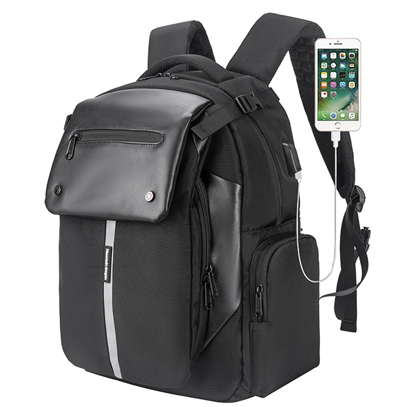 

Reflective Strip Men's Multifunctional 15.6 Inch Anti-theft Laptop Backpack USB Notebook Travel Bag Rucksack School Bag For Male