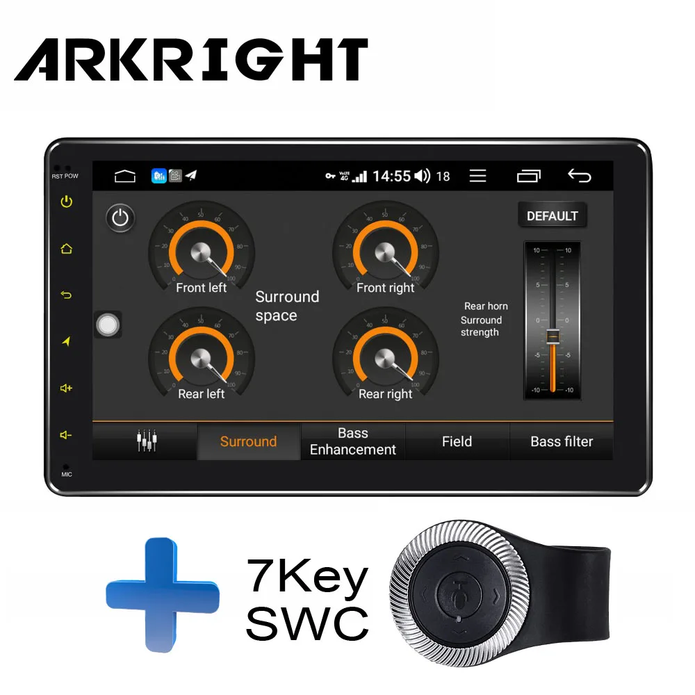 HU-SWC ARKRIGHT " автомобильный DVD gps android 8,1 Автомагнитола стерео 4+ 64 ГБ gps навигация ips/DSP/Carplay 4g Восьмиядерный мультимедийный плеер - Цвет: HU-SWC