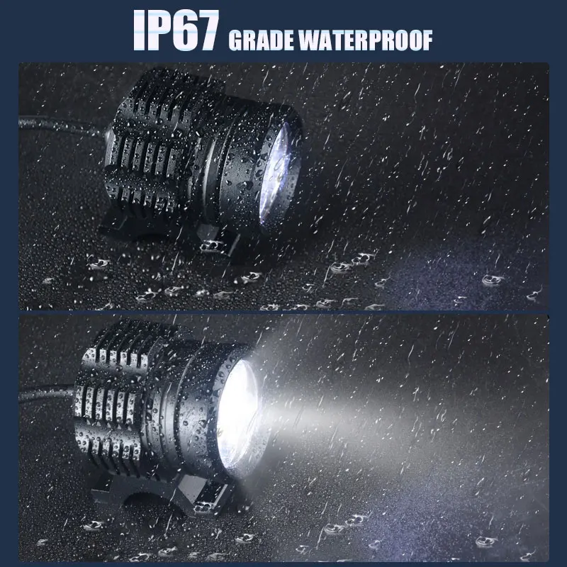 Мото светодиодные фары мотоцикла Светодиодный прожектор 4 светодиодных чипа 4000