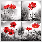 5D Diy Алмазная краска ing 4 шт набор черно-белое растение красный цветок, Цветочная абстрактная краска по номерам натюрморт настенное искусство,