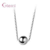 925 sterling silver round ball choker necklaces pendant jewelry box chain necklace for women female christmas supplies