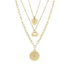 Ожерелье женское, многослойное, с круглым узлом в форме сердца, золотого цвета, 2020