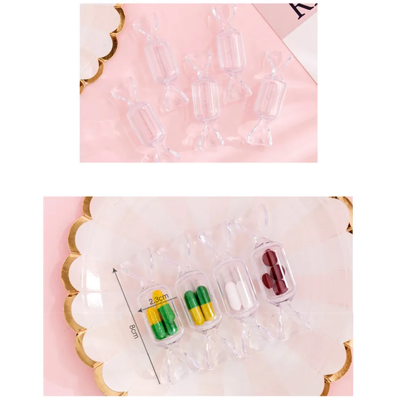 Jewelry Organizer Candy Shape Transparent MakeUp Storage Box Mini Portable Earrings Bag Travel Cosmetic Case | Дом и сад