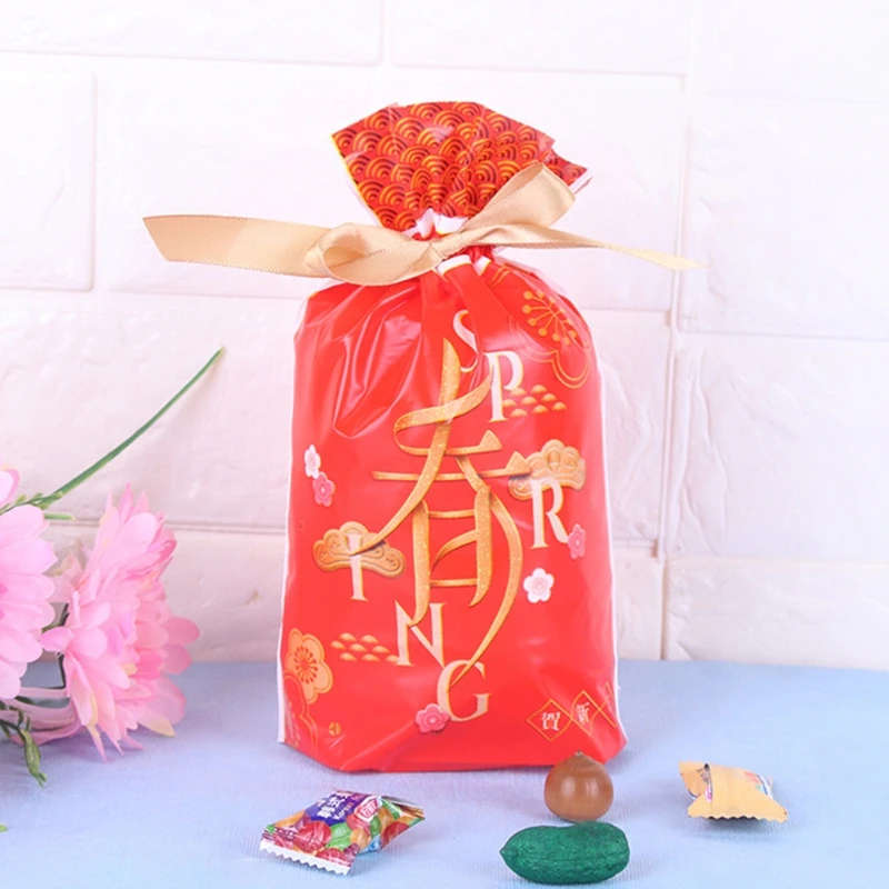

Chinese New Year of The Ox Candy Bundles Gifts Nougat Snowflakes Biscuit Packaging Bag 50 Pcs