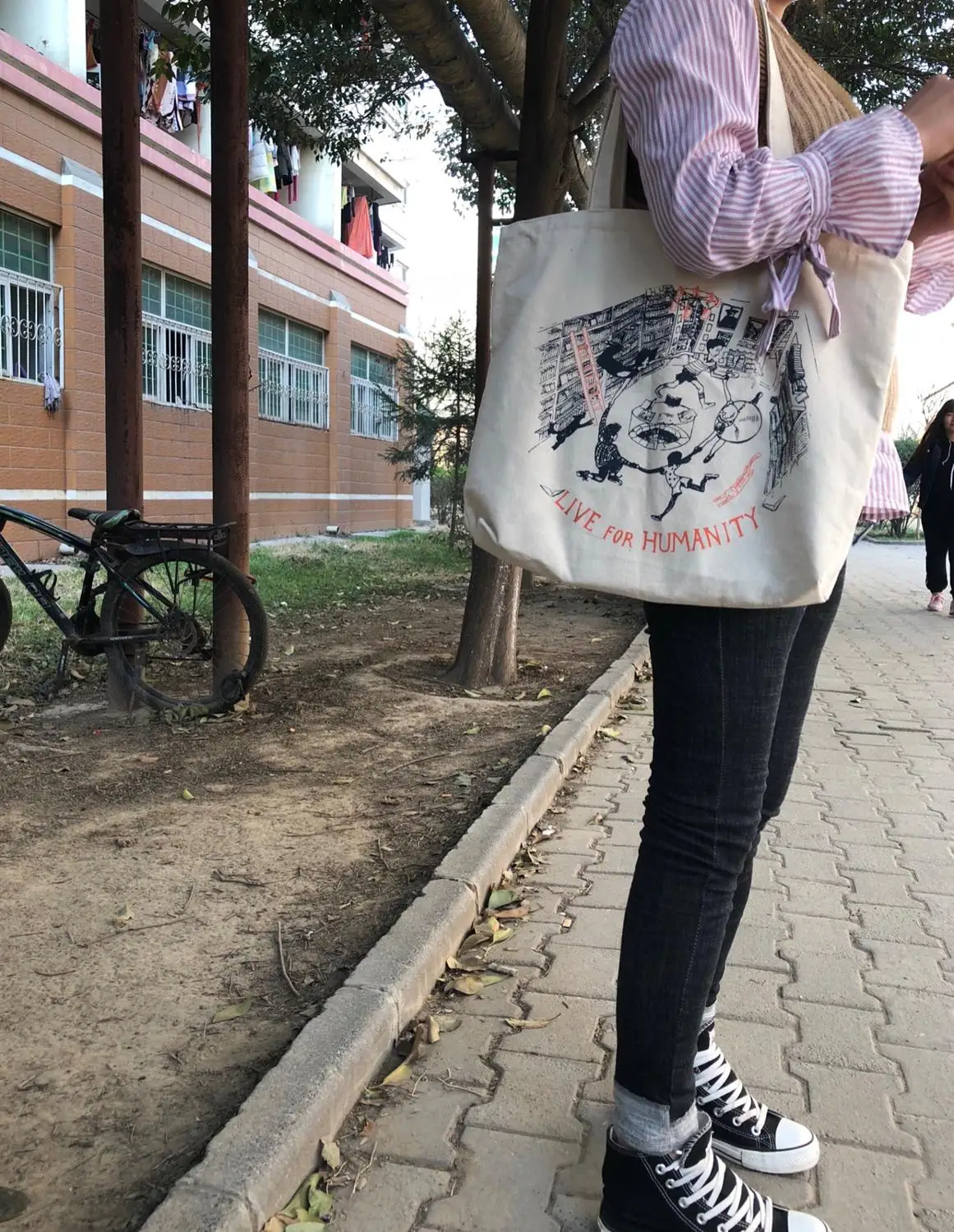 Японская Холщовая Сумка через плечо ins стиль Харадзюку забавный мультяшный принт