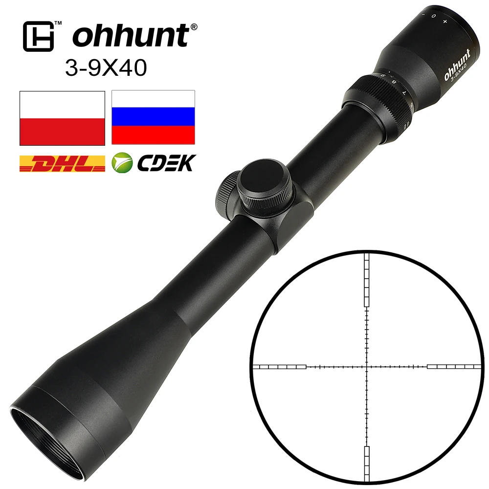 Ohhunt 4X32 3 9X40 4 16X40 6 24X50 винтовка Сфера провода охотничий прицел 1 дюймов оптический