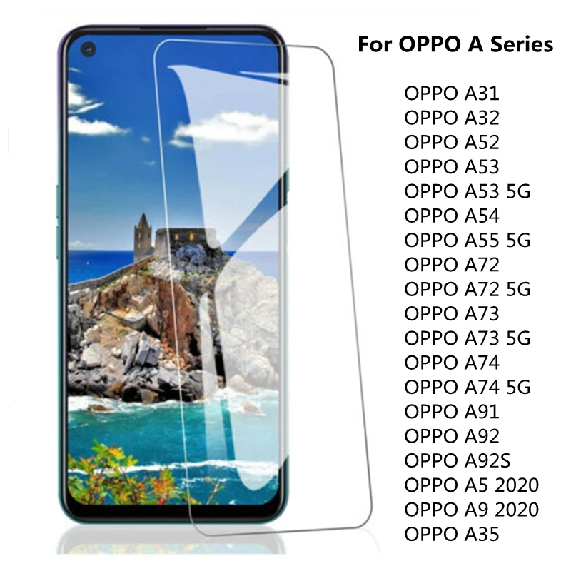 3 шт. закаленное стекло для OPPO A91 A72 A73 5G A92 A5 A9 2020 Защита экрана A53 A52 A54 A55 A32 A31 A74