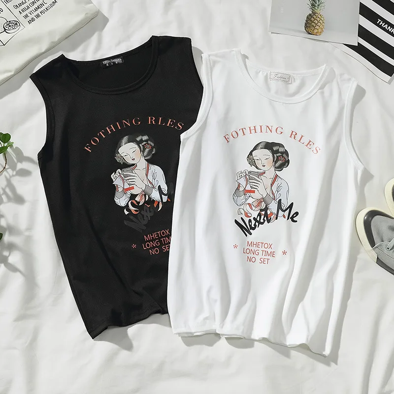 NoEnName_Null безрукавка женская летняя топы без рукавов женские плюс размер