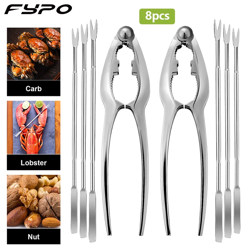 

Metal seafood crackers picks crab peeler Scissors Needles shrimp tool lobster clamp pliers clip pick Sea food Opening Tools set