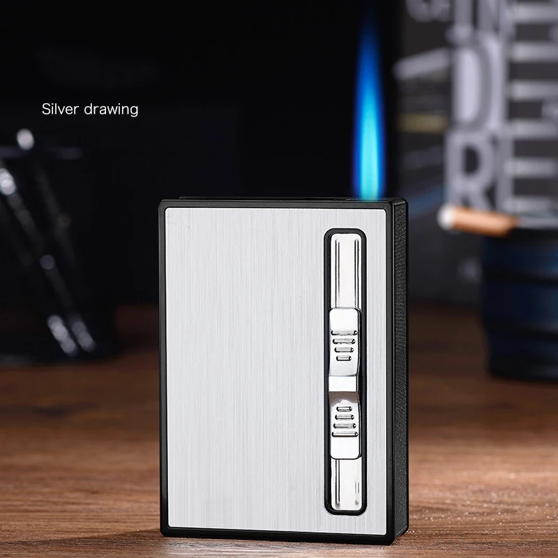 Gas Lighters Metal Aluminum Alloy 10Pcs Cigarette case / Box Butane Torch Turbo Smoke Lighter Gadgets For Men | Дом и сад