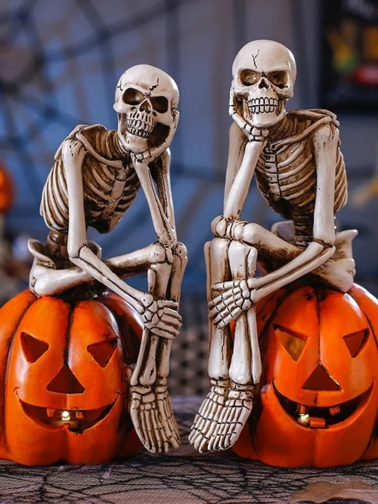 

Хэллоуин украшения светодиодсветильник лампа светящийся череп Тыква фонарь сцены реквизит светильник лампа праздничное украшение