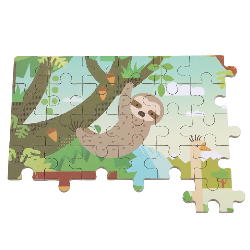 

120 Pcs/Set Wooden Jigsaw Puzzle Toys For Children Baby Cartoon Animal Puzzle Games Learning Educational Toy Wooden Puzzles