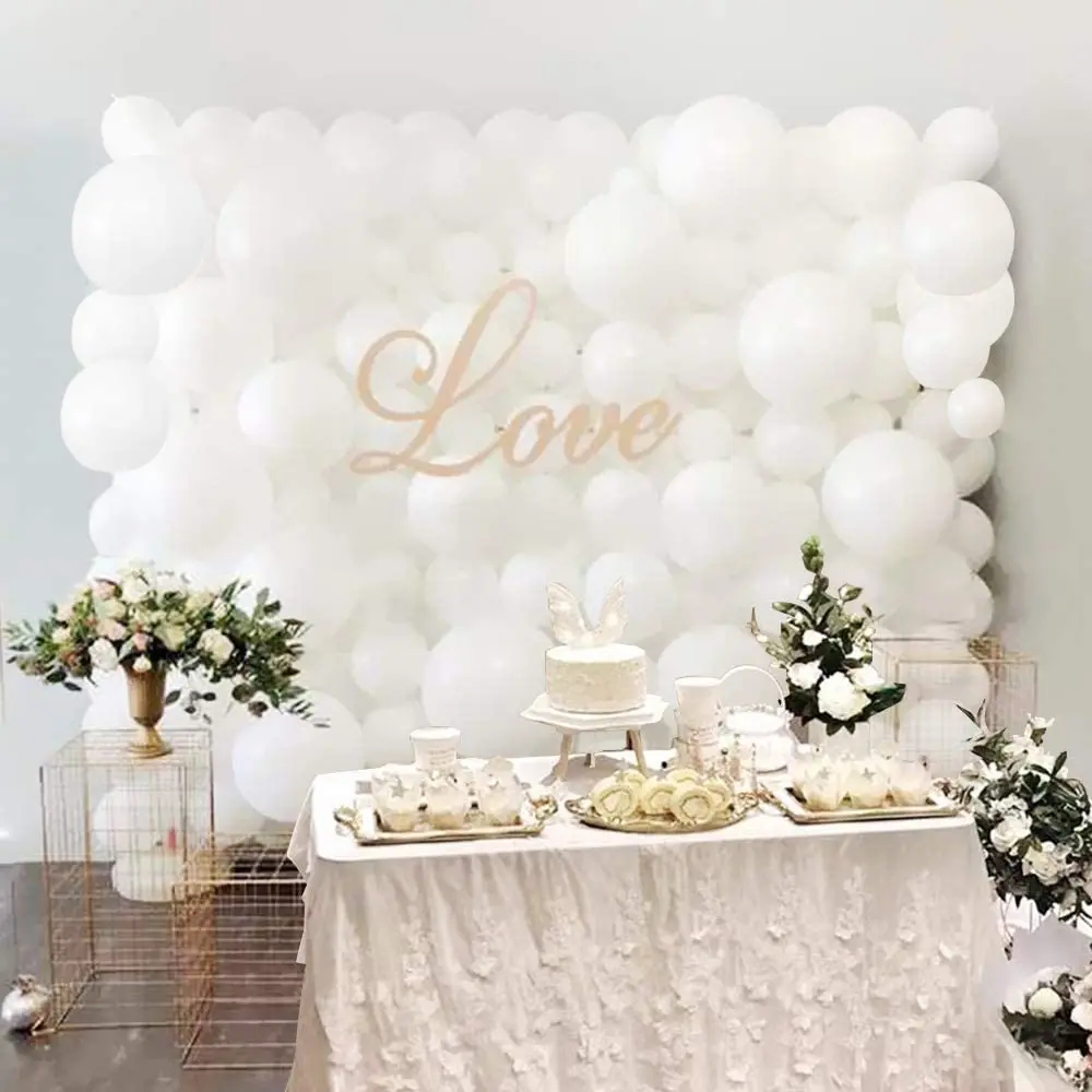 

110Pcs Mixed Sizes White Balloons With Tool,Party Decorations White Balloon for Wedding Bridal Shower Gender Reveal Baby Shower