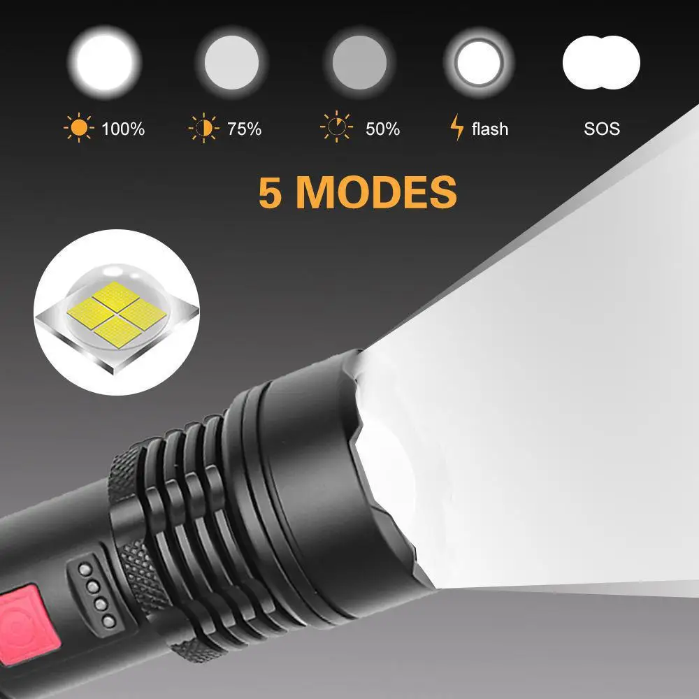 

XHP50 Usb зарядка фонарик Мощность Дисплей фонарь для рыбалки на открытом воздухе