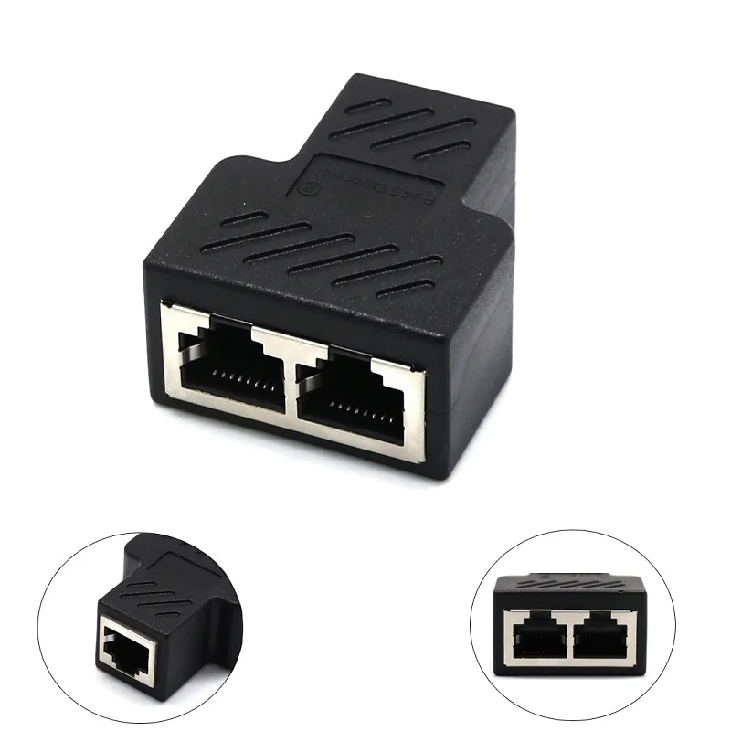 Раздельный сетевой адаптер 1 к 2 RJ45 соединитель Сетевой удлинитель кабеля разъем