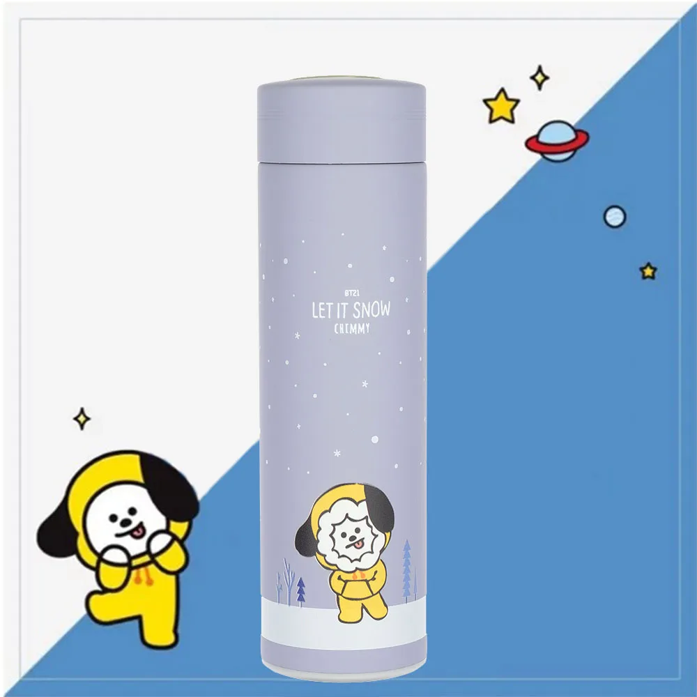 

Kpop bangtan boys BT21 Doll Water cup Portable Food grade Stainless Steel Vacuum Coffee Tea Thermos Travel Mug Thermos cup 500ml