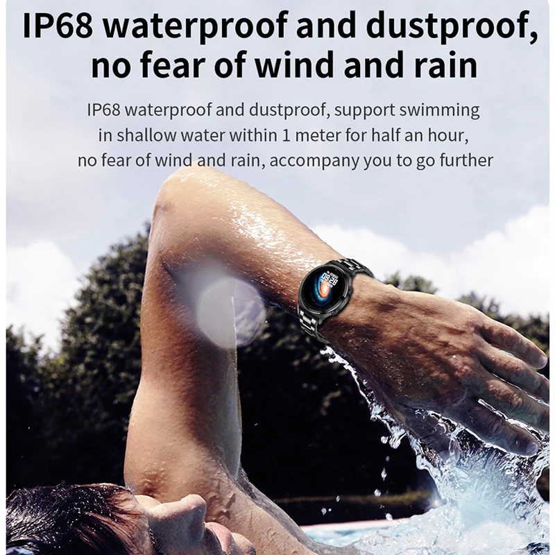 Часы наручные LIGE мужские с Bluetooth водонепроницаемые Смарт-часы полностью
