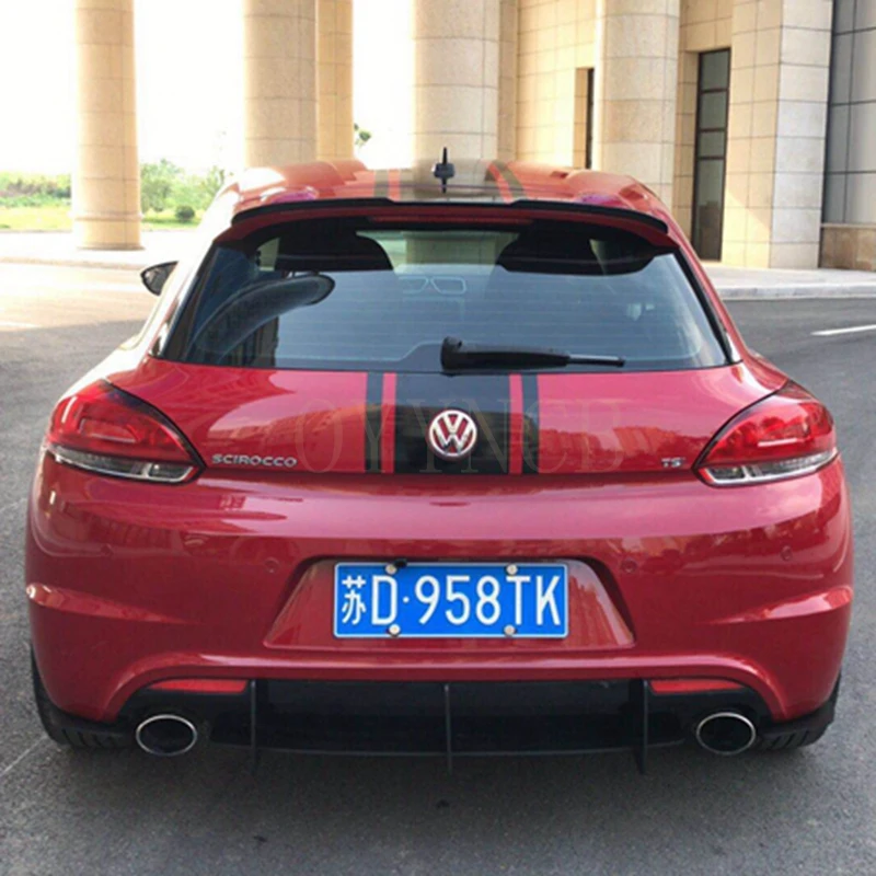 

For Volkswagen Scirocco Standard Coupe Black Rear Roof Spoiler Lip Tail ABS Material 2009-2013 2014-2017Non-R