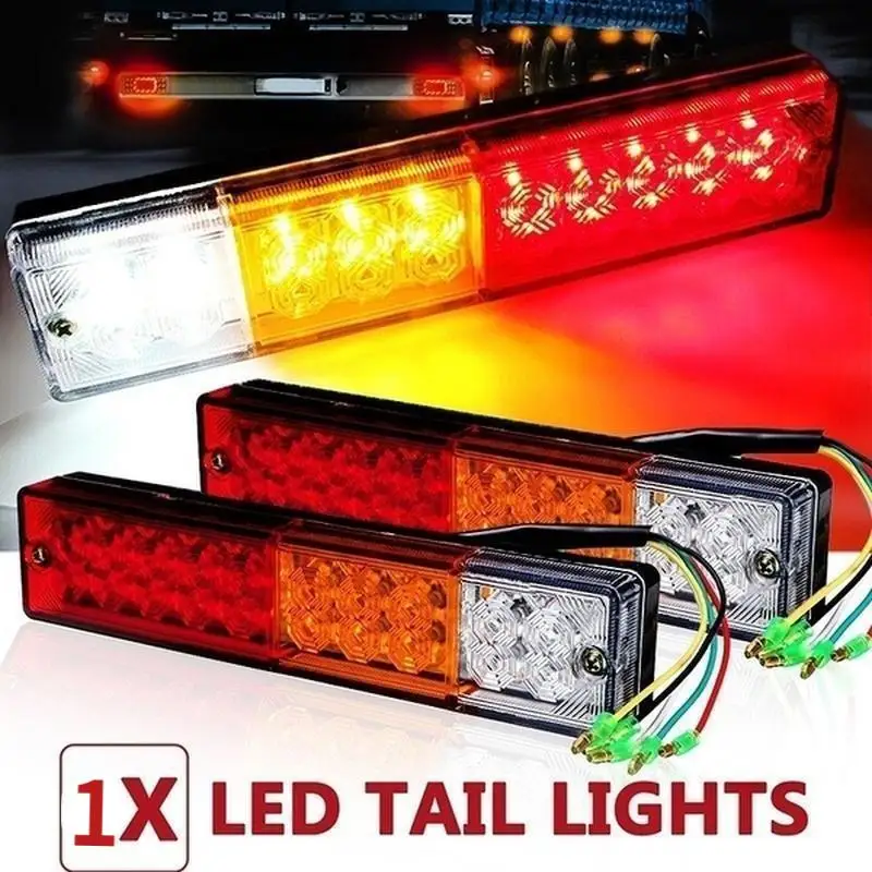 12V/24V LED Tail Lights Car Truck Strobe Trailer Stop Rear Reverse Turn Indicator Lamp Light Car LED Tail Light Truck Width