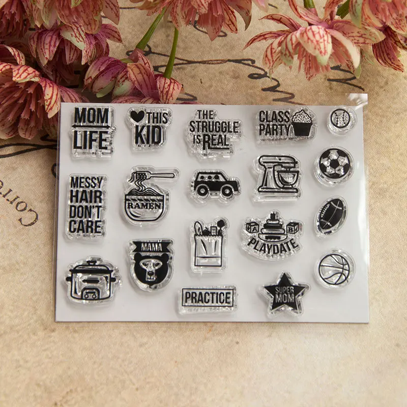 

Transparent Clear Stamps for DIY Scrapbooking/Card Making/Kids Christmas Fun Decoration Supplies Mom World T1055