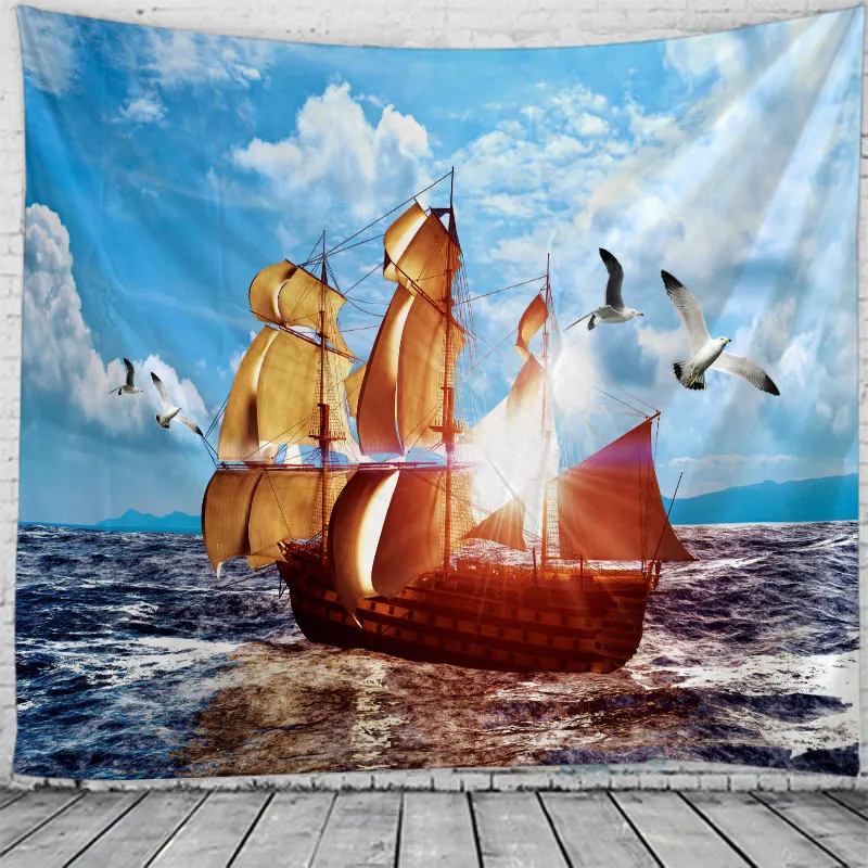 3D гобелен морской пейзаж настенное покрывало для кровати пляжное полотенце