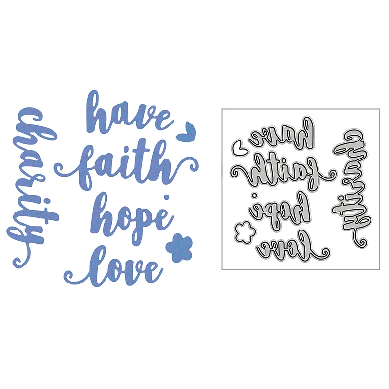 

Новинка, надпись «иметь веру», надпись «любовь», 2021 металлические Вырубные штампы для «сделай сам», скрапбукинг и изготовление карт, Декор, ...
