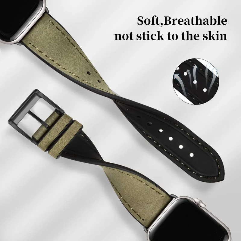 Leather Loop for Apple Watch 6/SE/5/4/3/2/1 38mm 40mm Sports Watchband Bracelet Strap for IWatch SE/6 Apple Watch Band 42mm 44mm