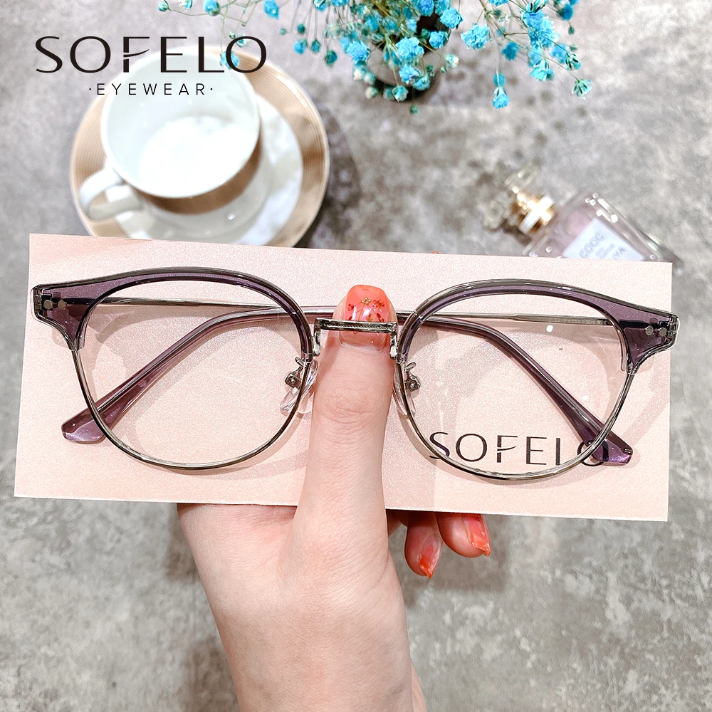 

Korea Retro Round Optical Glasses Frame Women Anti Blue Light Myopia Eyeglasses Frame Prescription Vintage Computer Eyewear 2021
