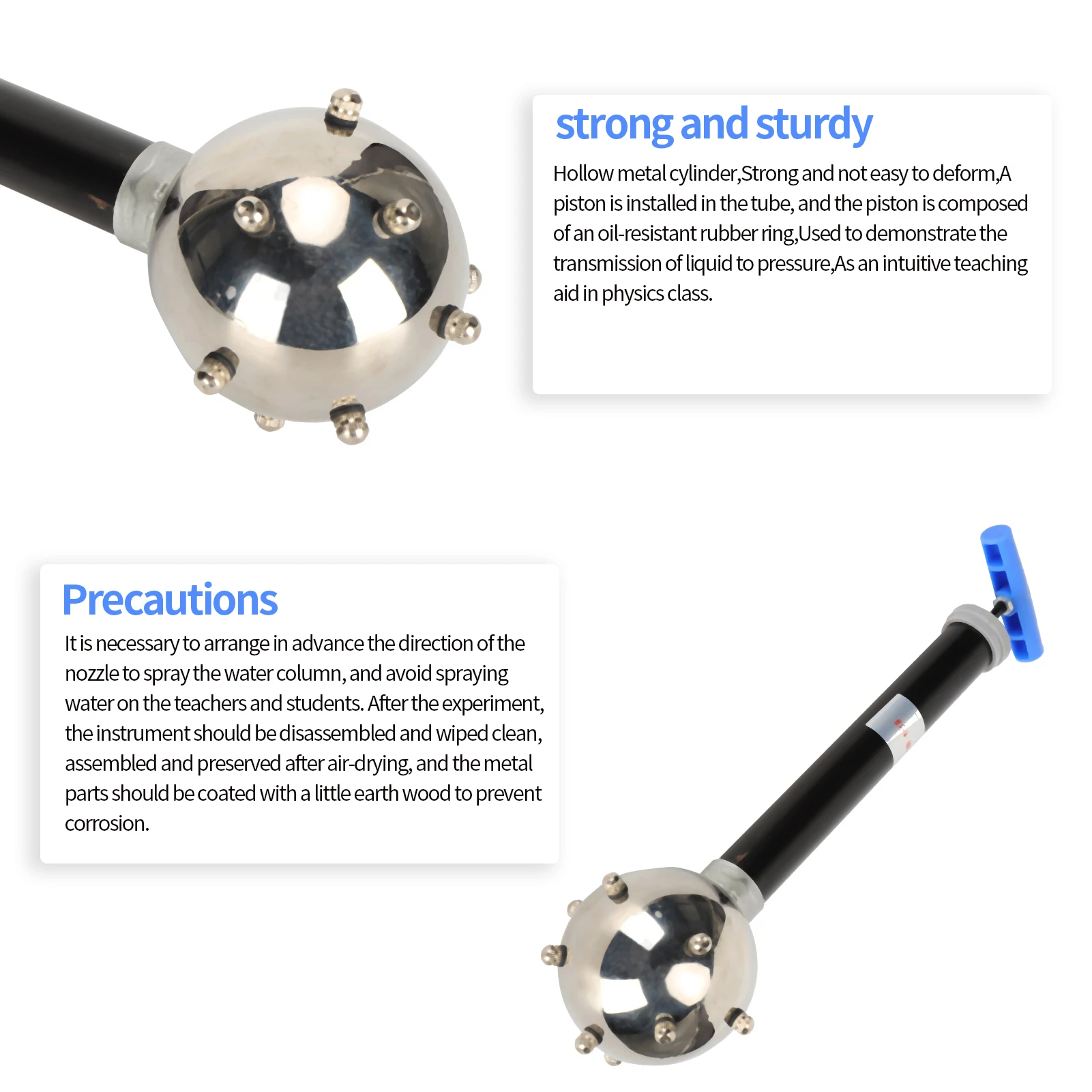 

Physics Experiment Ball Hollow Metal Ball 12.4 X 3.3in Iron + ABS for Learning for Experience for Teaching