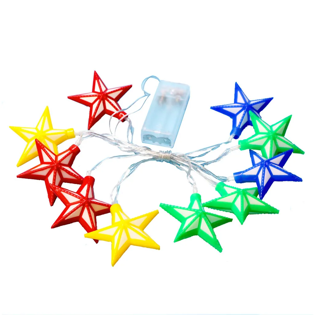 Декоративная гирлянда с красной пентаграммой 10 светодиодов тип батареи 1 65 м