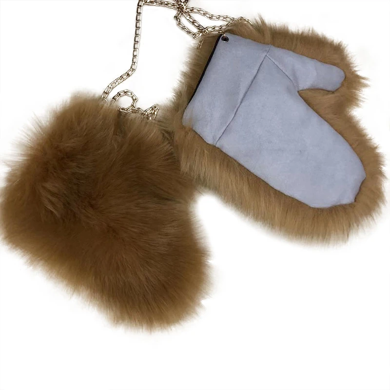 

Faux Fur Gloves Women Warm Winter Female Gloves Luxury Fashion Hand Gloves Ladies Covered Gloves Mittens