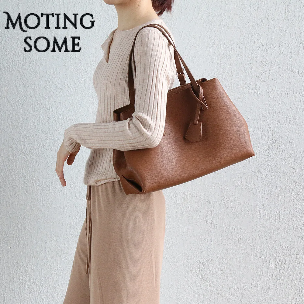 

Fashion Designer Bags Genuine Leather Large Tote for Women Handbags and Purses Cowhide Leather Shoulder Pouch Black 2021 New