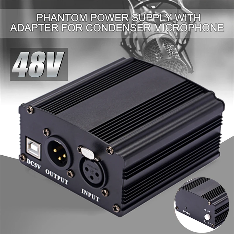 48V Phantom Мощность адаптер XLR кабель для конденсаторный микрофон Студийный Запись BM
