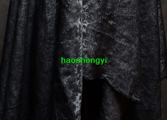 Ткань для одежды жаккардовая с эффектом грязной стирки темным узором рисовая