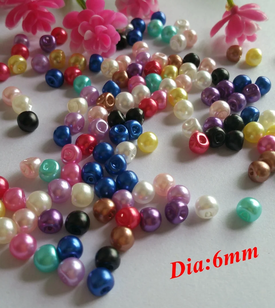 100 шт 6 мм смешанных 12 цветов оптом декоративные пуговицы жемчужные для