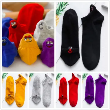 21 Женские носки, 5 пар, женские хлопковые носки с вышивкой Kawaii, короткие носки, женские носки-башмачки, женские повседневные носки - Цвет: 21