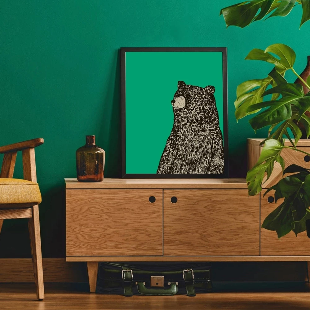 Рисунок медведя холст искусство печати на стене рисунок холсте Скандинавская