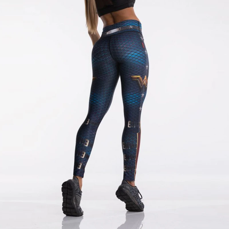 Женские спортивные Леггинсы с 3D принтом эластичные штаны высокой талией для йоги