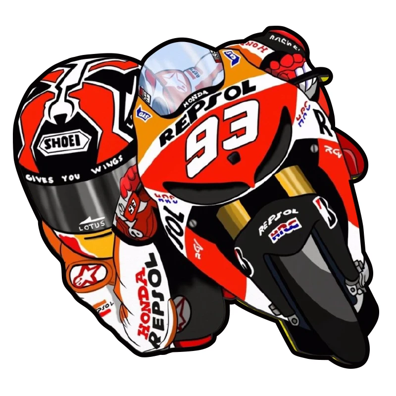 

Car Bike Motorcycle Sticker Helmet Decal 93 Racer Agv Skull Decor for Suzuki Gsxr Ktm Duke Bmw R1200gs Kawasaki Honda Cbr PVC