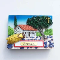 qiqipp french punch in scenic spot provence lavender field tourist souvenir magnet refrigerator sticker