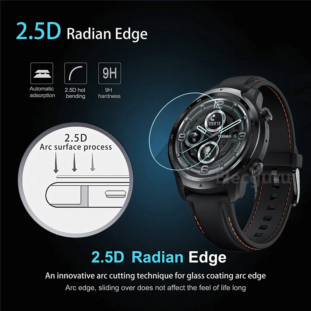 3 pack for ticwatch pro 3 gps smartwatch tempered glass screen protector 9h protective film scratch resistant anti shatter guard free global shipping