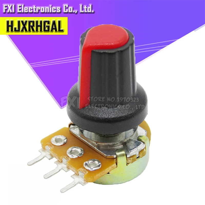 10 шт. WH148 потенциометр B1K B2K B5K B10K B20K B50K B100K B250K Ом 3PIN 15 мм ручка AG2 15x17 мм, желтого, оранжевого, сине-белые красный