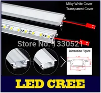 10X0.5M/lots 8W 5630 LED Bar U Groove Light 50CM Non-Waterproof 36LEDs/50CM LED Rigid Strip DC 12V 5630 LED Tube Hard LED Strip