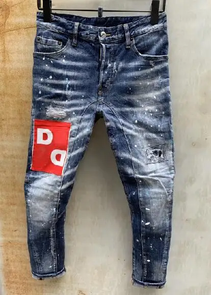 DSENQI Новые мужские джинсы Рваные для мужчин обтягивающие DSQ брюки s Джинсы Верхняя