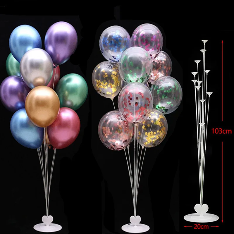 

7/11/13/19 Tubes Balloon Stand Holder Column Confetti Balloons Happy Birthday Ballon Kids Baby Shower Wedding Party Decoration