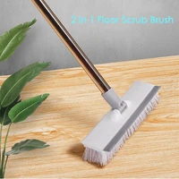 floor scrub brush with long handle 50 adjustable stainless metal handle scrubber with stiff bristles for cleaning tile