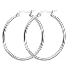 Женские серьги-кольца из нержавеющей стали, серебристого цвета