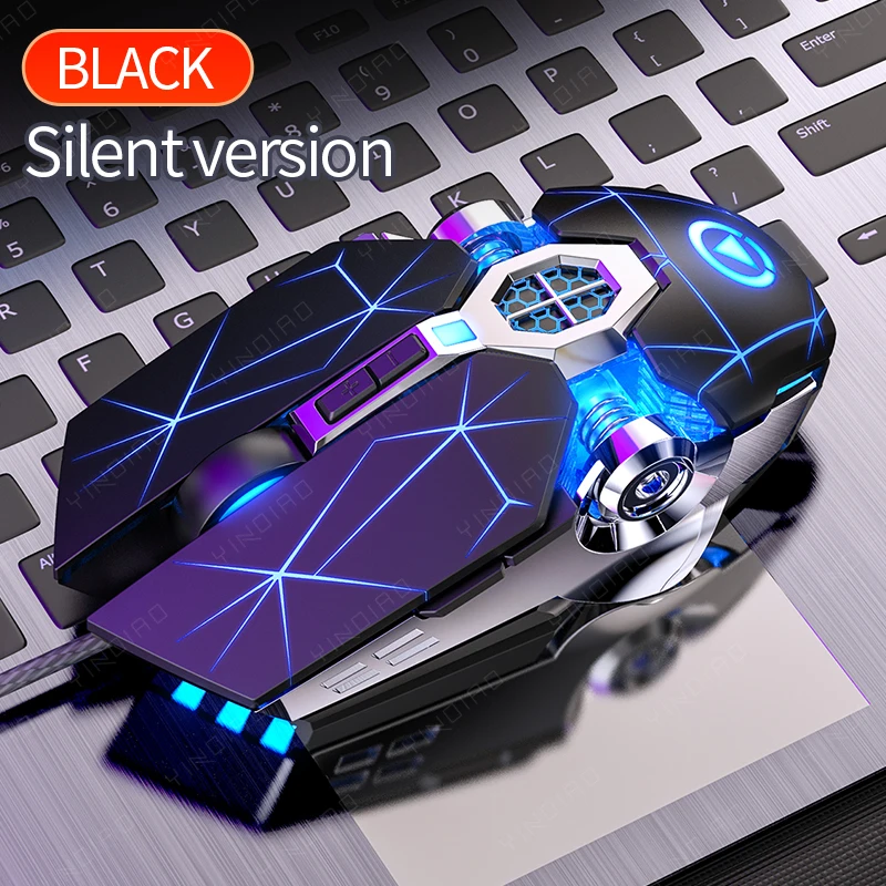 

New Professional Gaming Mouse Mechanical Wired Silent Mouse 3200dpi 7 Buttons Backlit Computer Mouse Support Macro Definition